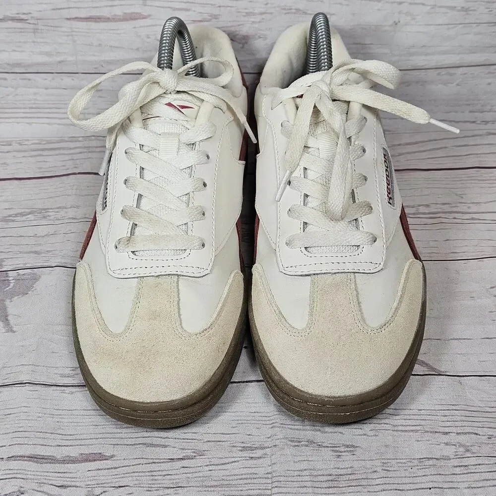 Reebok Classic Shoes Women’s White Burgundy US 8 Leather Suede Sneakers